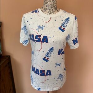 NASA Graphic Tee in White and Blue
